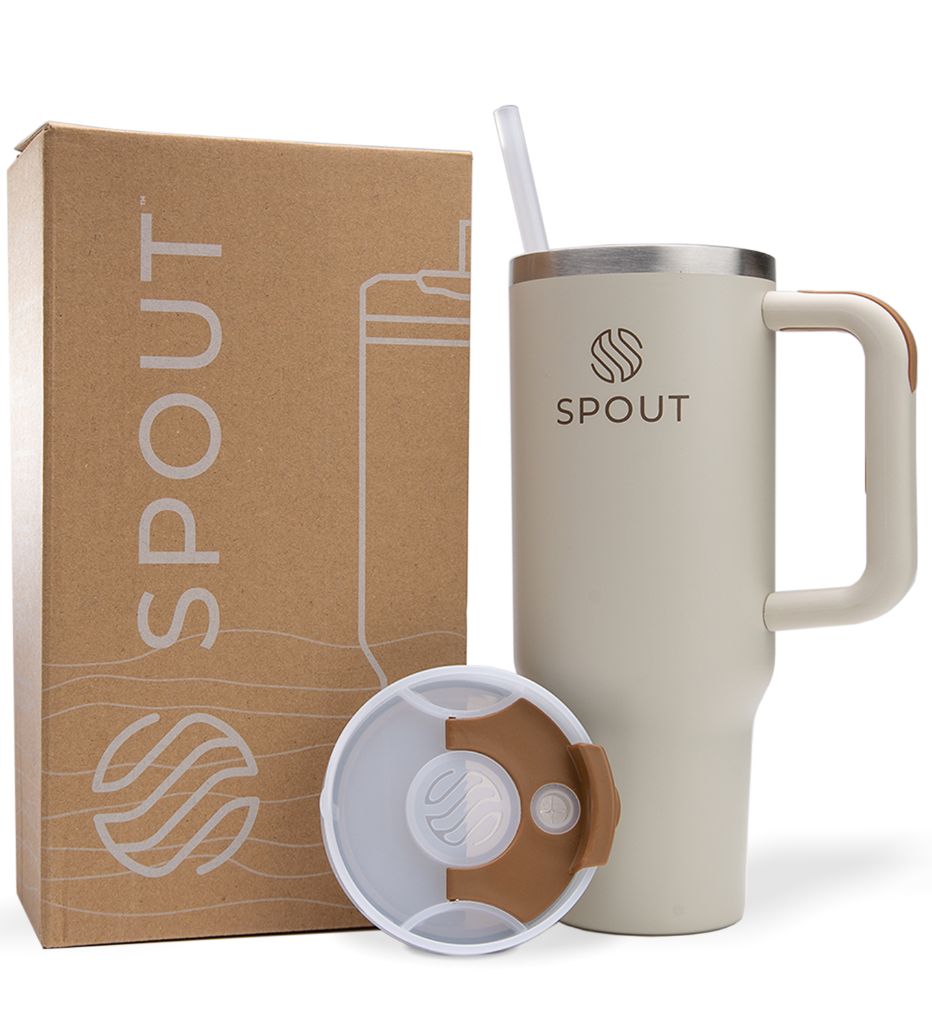 The Daily Tumbler | 40 oz - Cream - Spout™ - Premium Drinkware