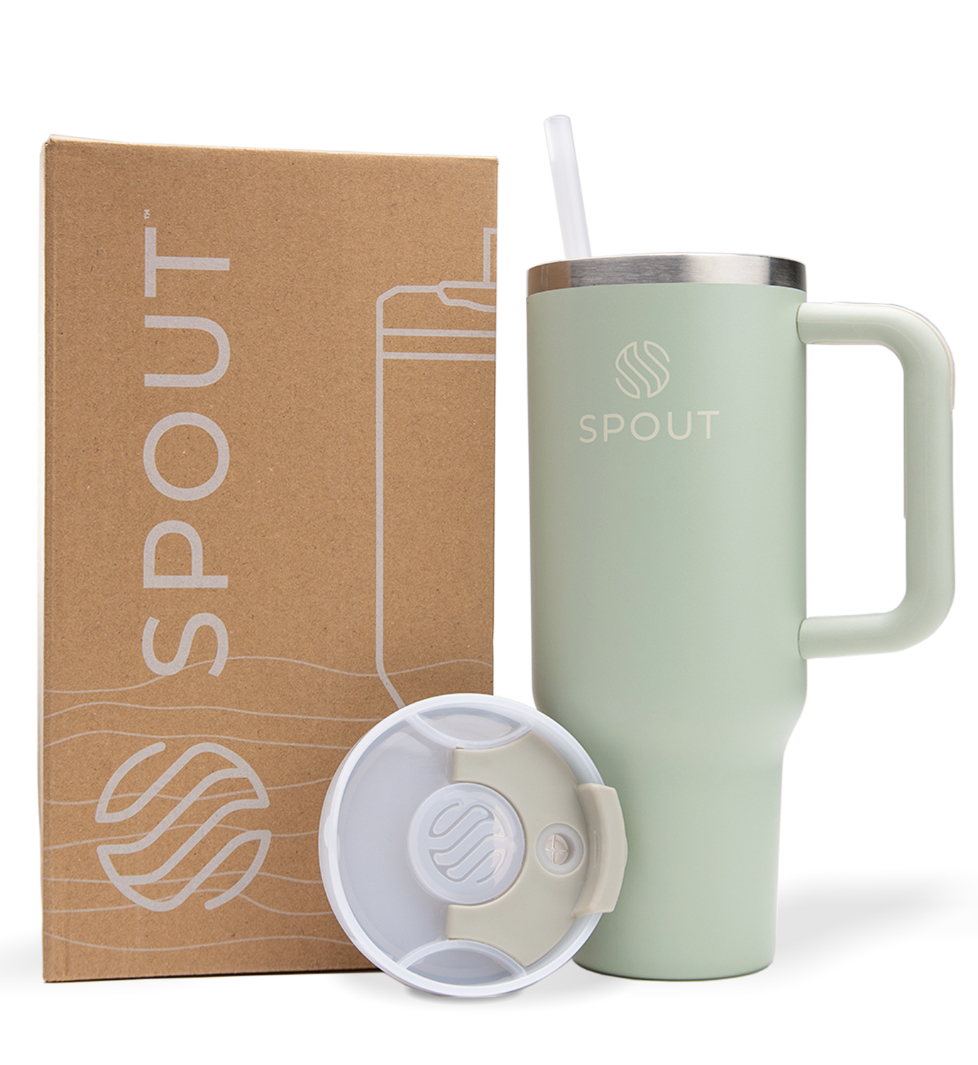 The Daily Tumbler | 40 oz - Sage - Spout™ - Premium Drinkware