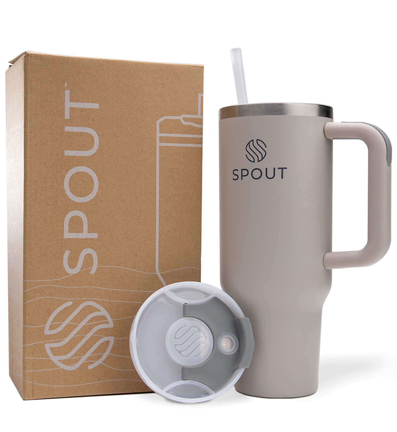 The Daily Tumbler | 40 oz - Stone - Spout™ - Premium Drinkware